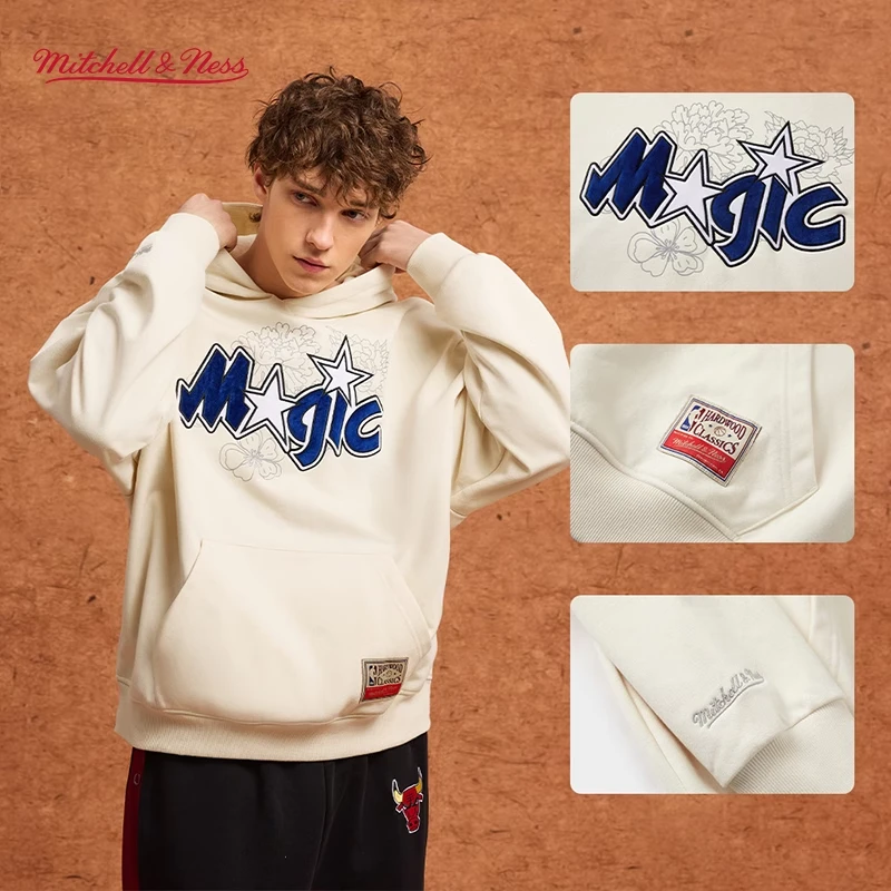 Mitchell&Ness公牛勇士湖人中性连帽卫衣