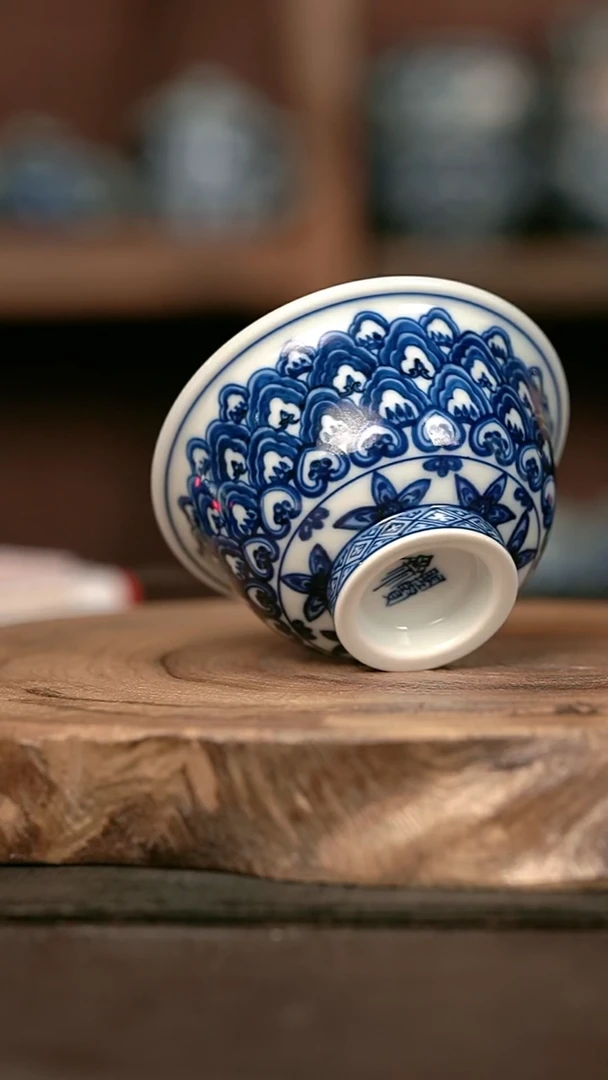 手绘手绘高温现代瓷  气  宝相花大压100C