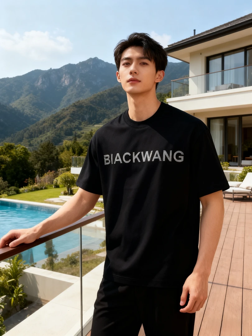 新款秋冬打底重磅美式轻奢潮痞帅爆款情侣宽松高级感男士t恤短袖