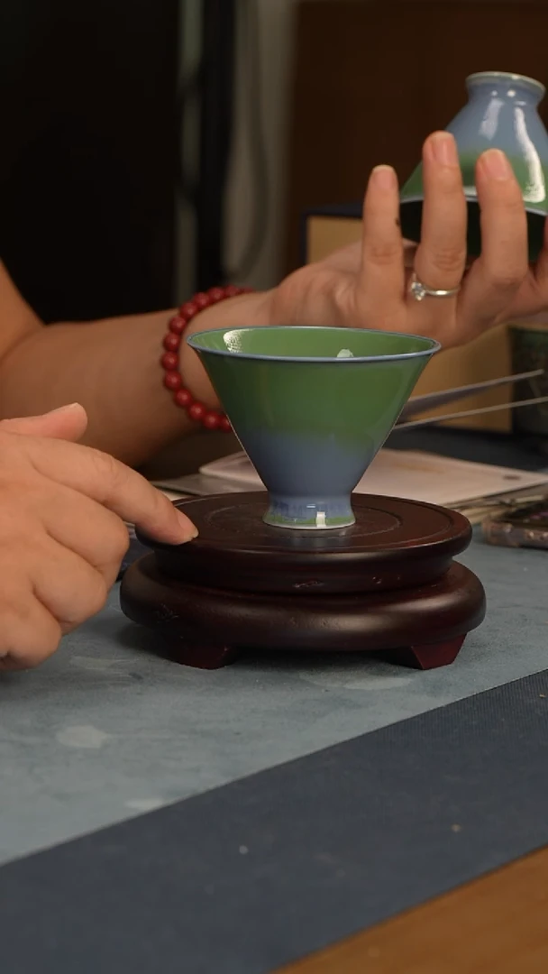 杯子高温颜色釉斗笠杯