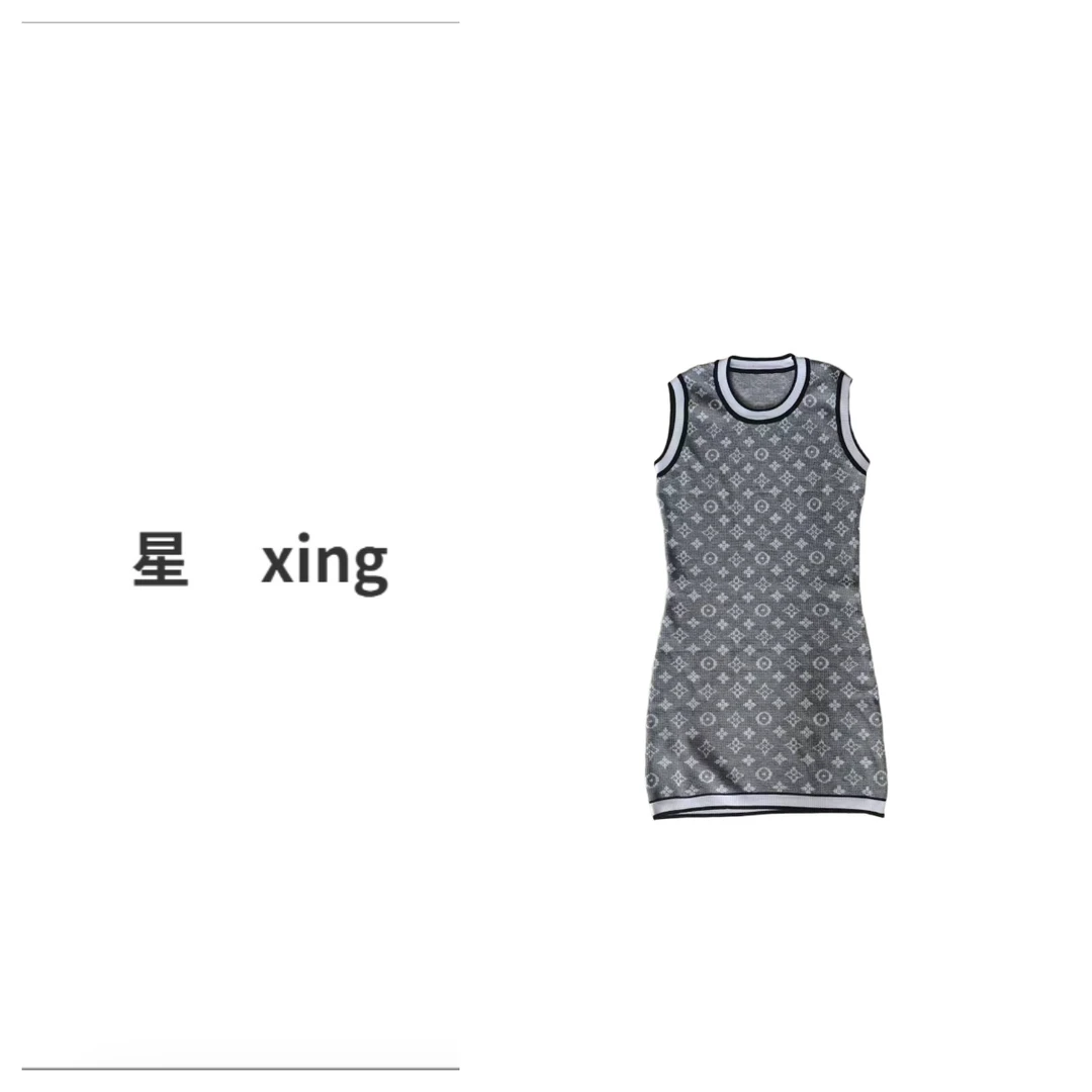 241夏装新款无袖圆领显瘦中长款针织连衣裙（Q）57075