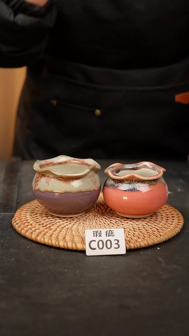 【闪购商品】瓷片003泥泥手工花盆口5高5