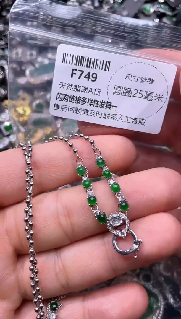 翡翠未镶嵌颈饰F749项链