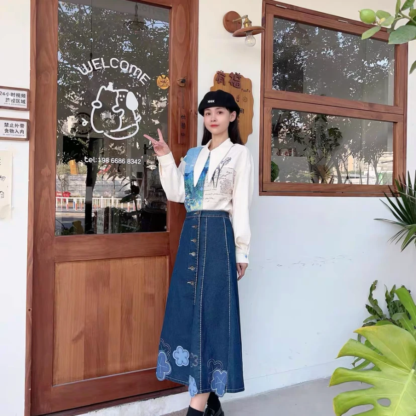 【LILI穿搭】设计感高腰a半身裙