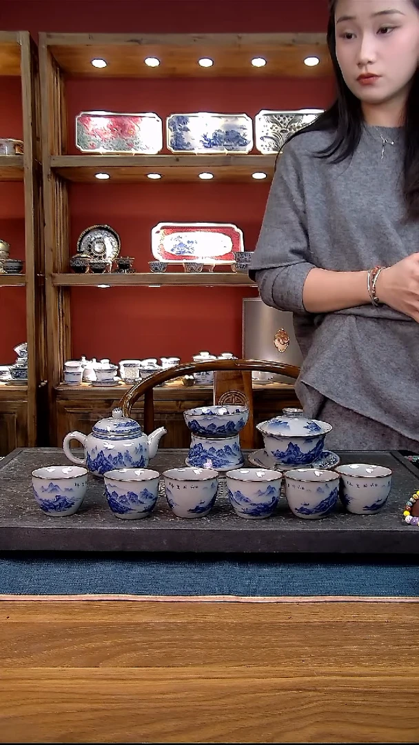 张**）简装家用款9件套 老陶泥开片纹陶瓷茶具