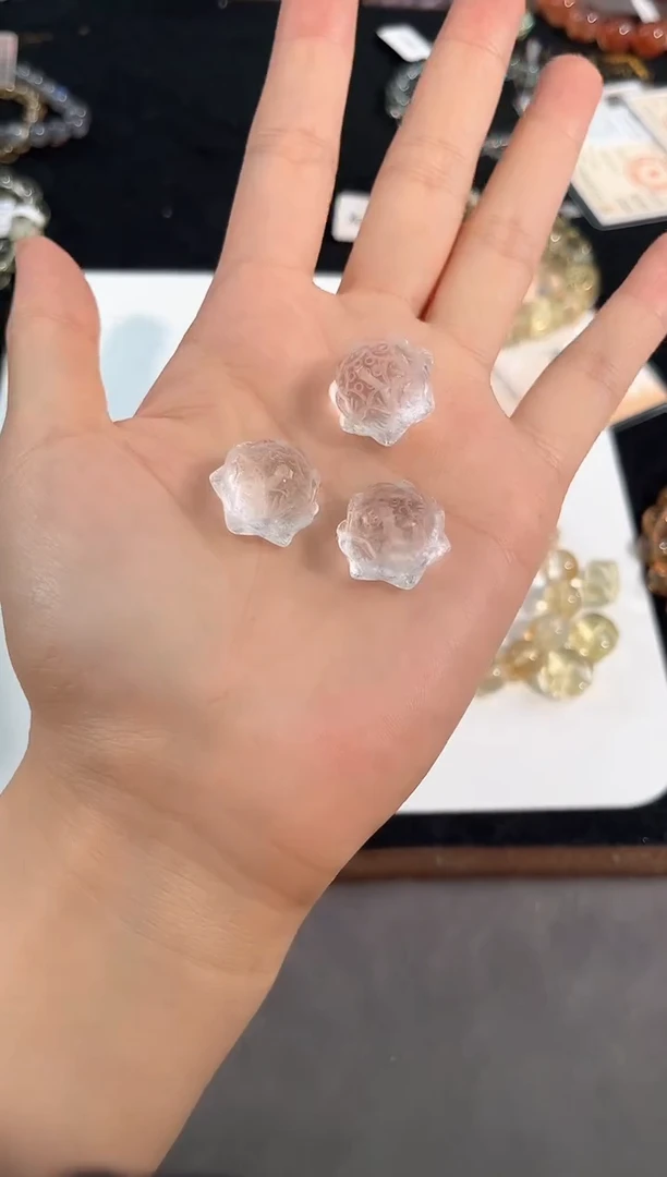 水晶手链未镶嵌65号白水单头莲花单颗配件