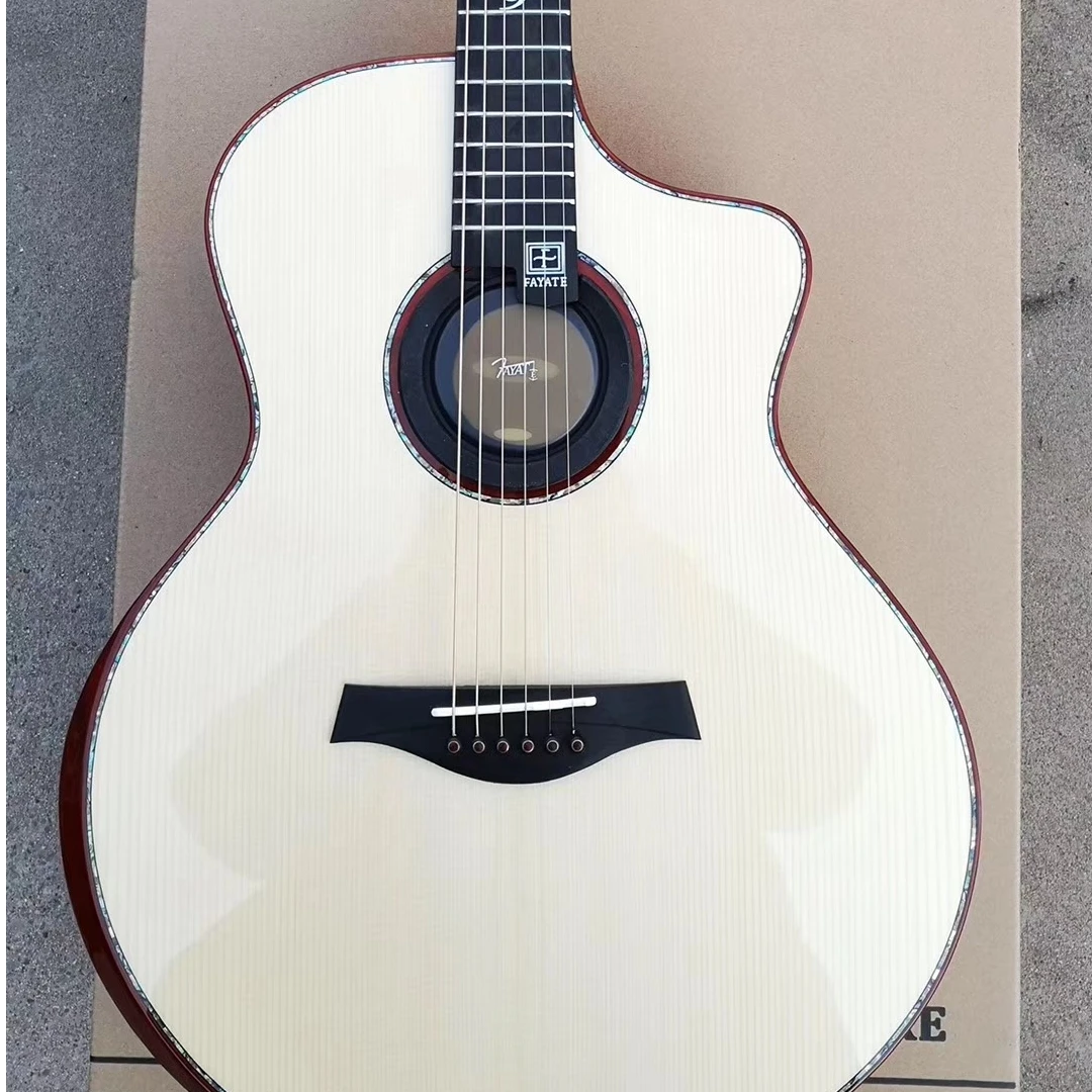 欧杉桑托斯全单民谣吉他全单板木吉他41寸加振电箱