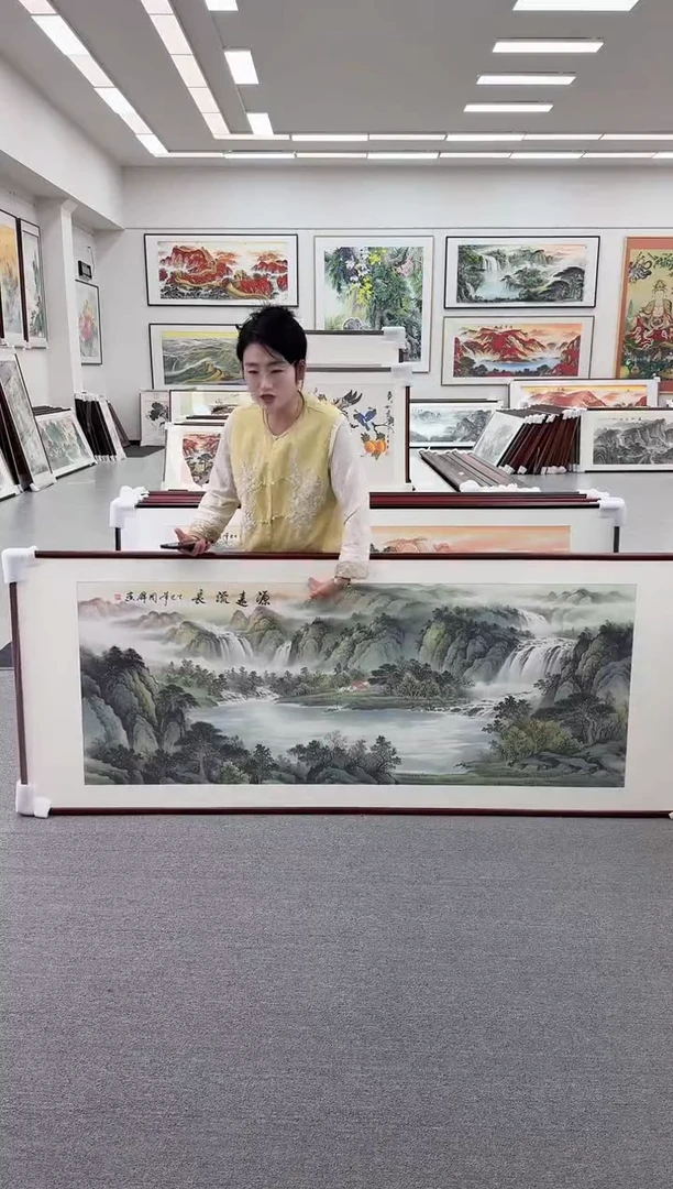 国画手绘  219*88  源远流长