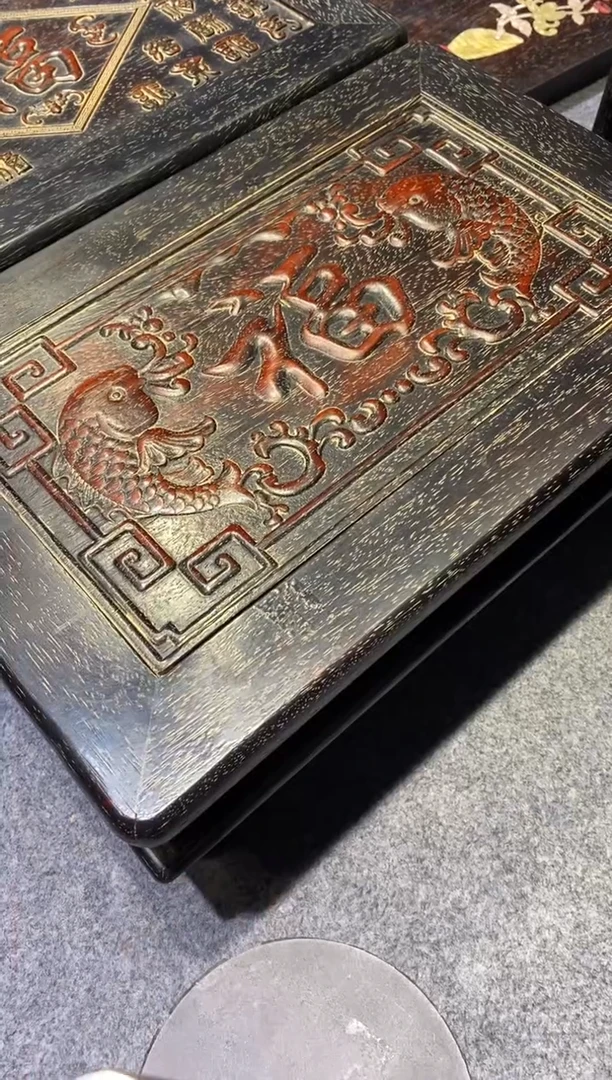 香榧木紫檀拆件雕刻板以直播间实物为准微瑕老物件