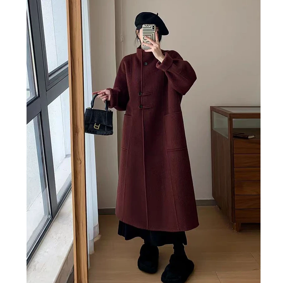 DY05567M立领长款大衣