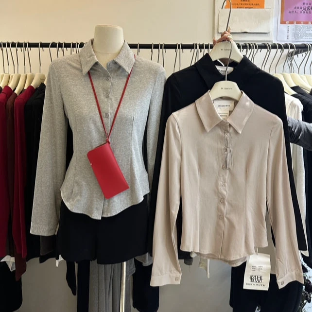 5865#设计感飘带衬衫