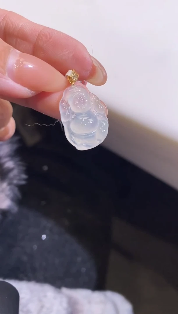 吊坠(不含链)18K金镶嵌翡翠财爷爷