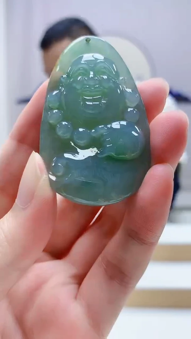未镶嵌定制翡翠4898zm-毛货挂件佛公18