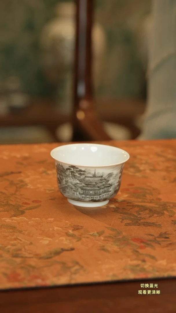手绘墨彩梁园盛景主人杯