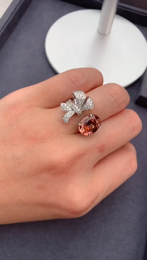 【闪购商品】碧玺戒指18K金镶嵌4.2ct碧玺戒指