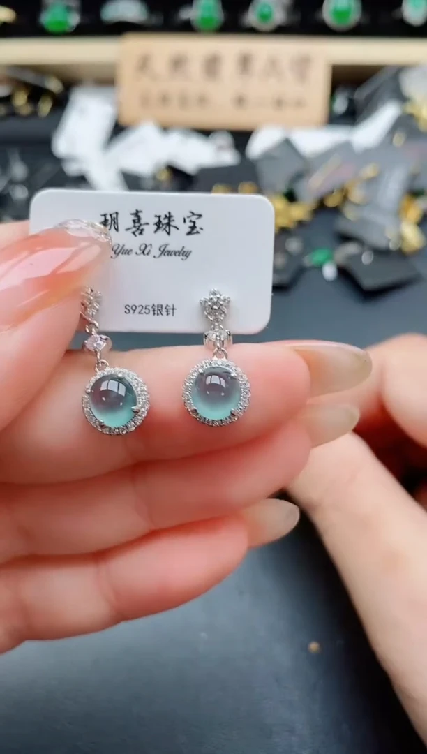 银S925镶嵌戒指翡翠1