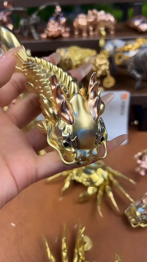 龙*大号鱼化龙摆件黄铜