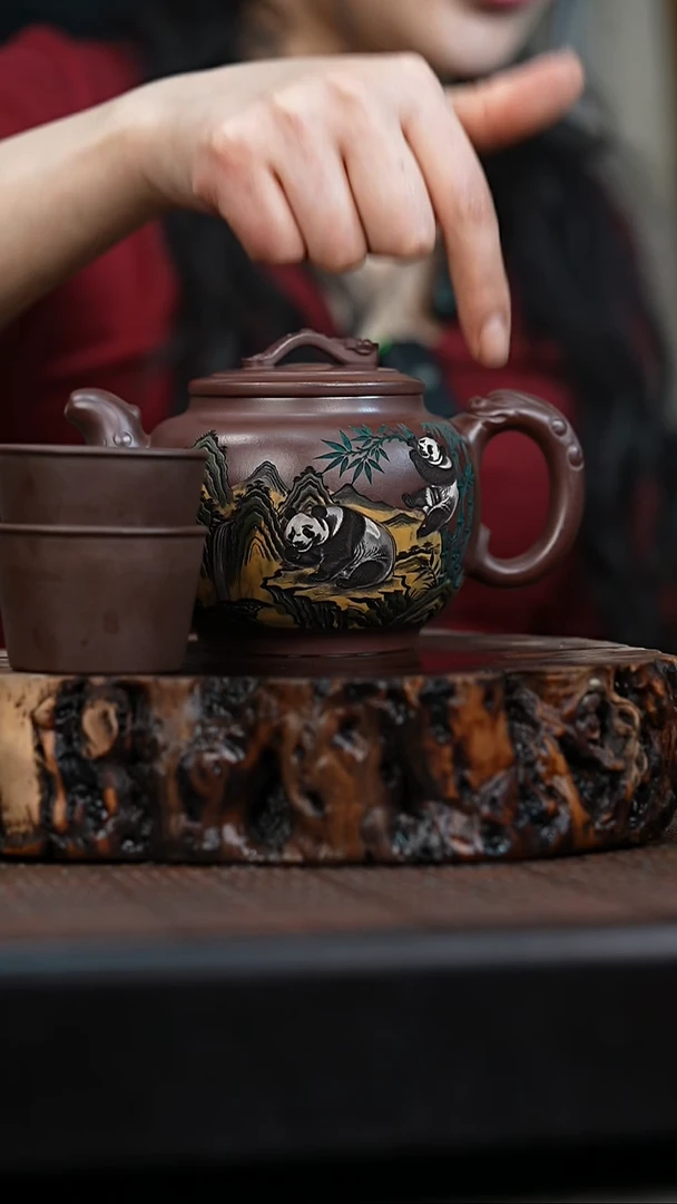 宜兴岁颐传砂原矿全手56+四个杯子