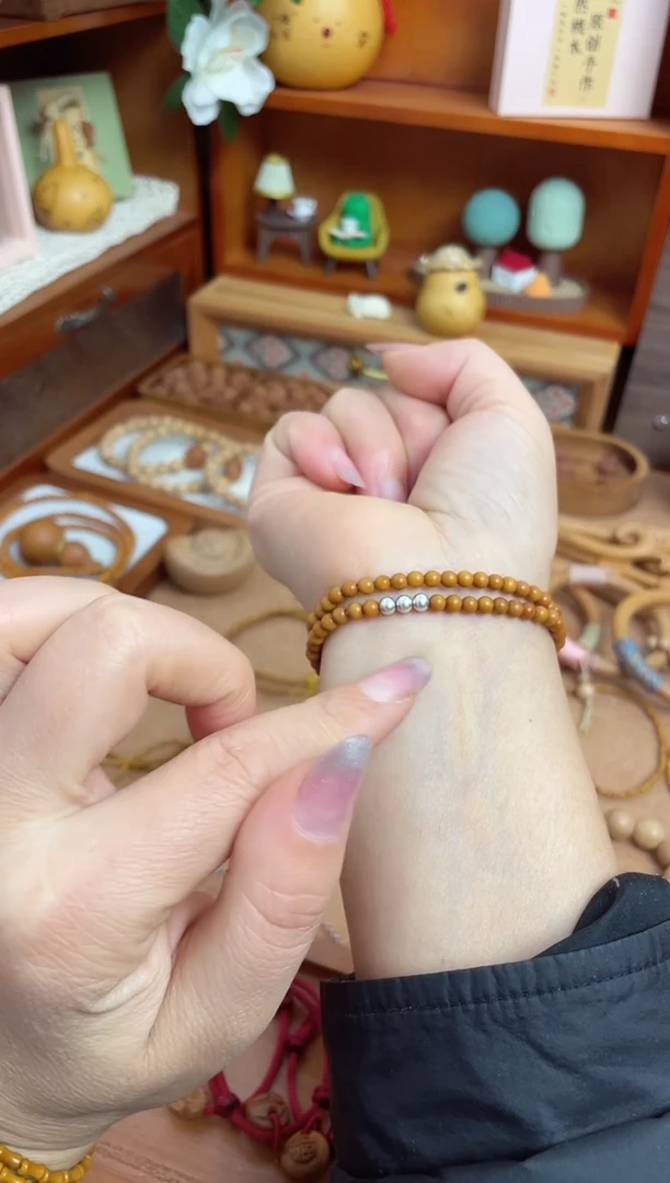 桃核圆珠双圈银包邮