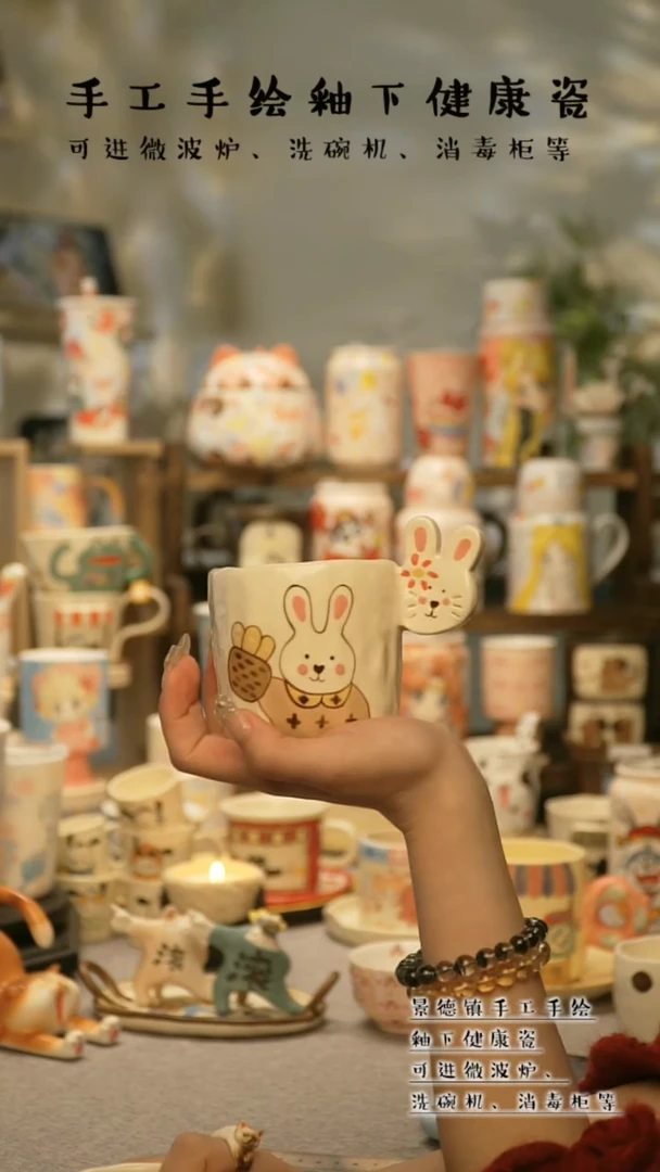 【闪购商品】杯陶瓷景德镇高温釉下彩&A766