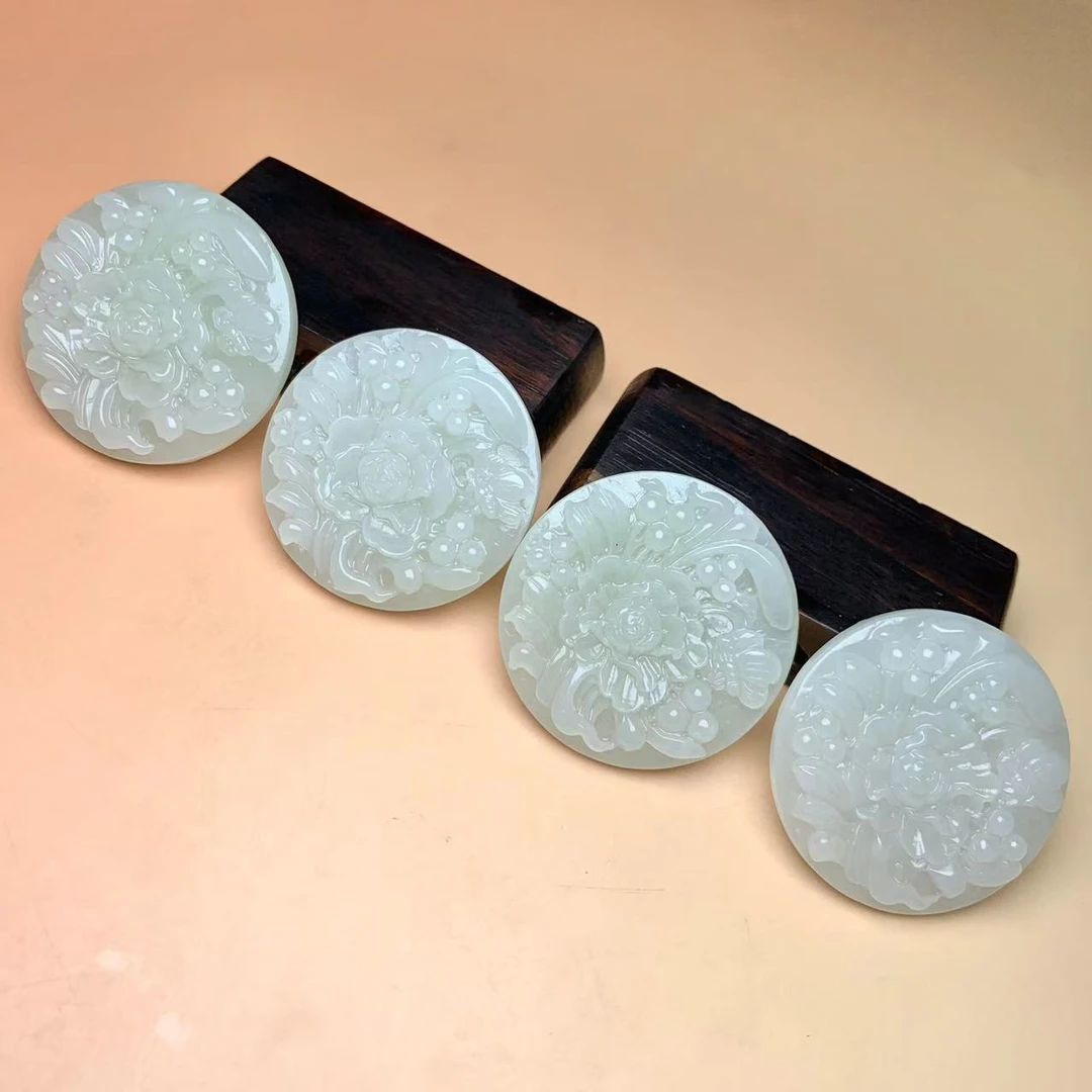 【矿姐珠宝】HT11596和田玉花开富贵吊坠多样性发货拍一发一