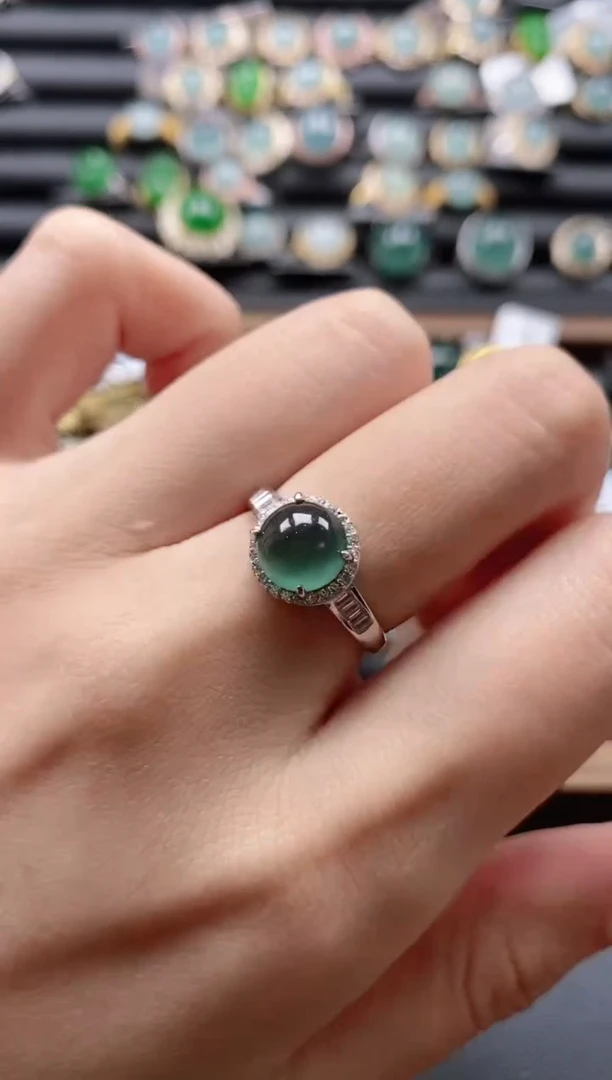 【闪购商品】翡翠戒指银S925镶嵌5151-20