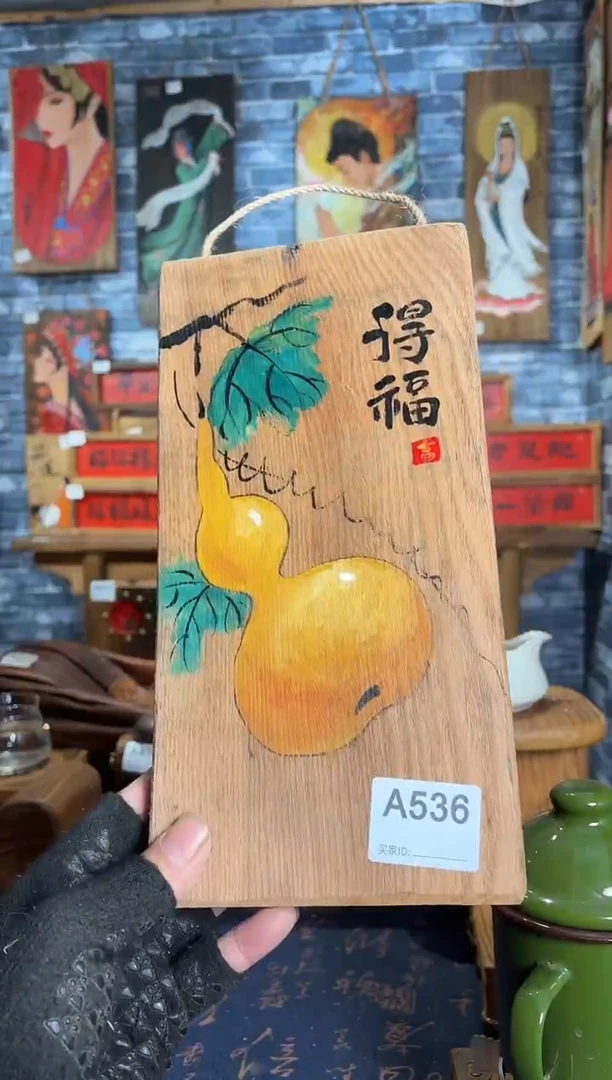 风化老门板丙烯画