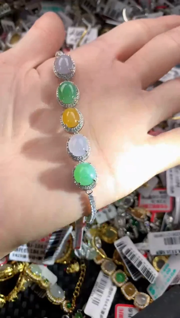 银S925镶嵌戒指翡翠999     5