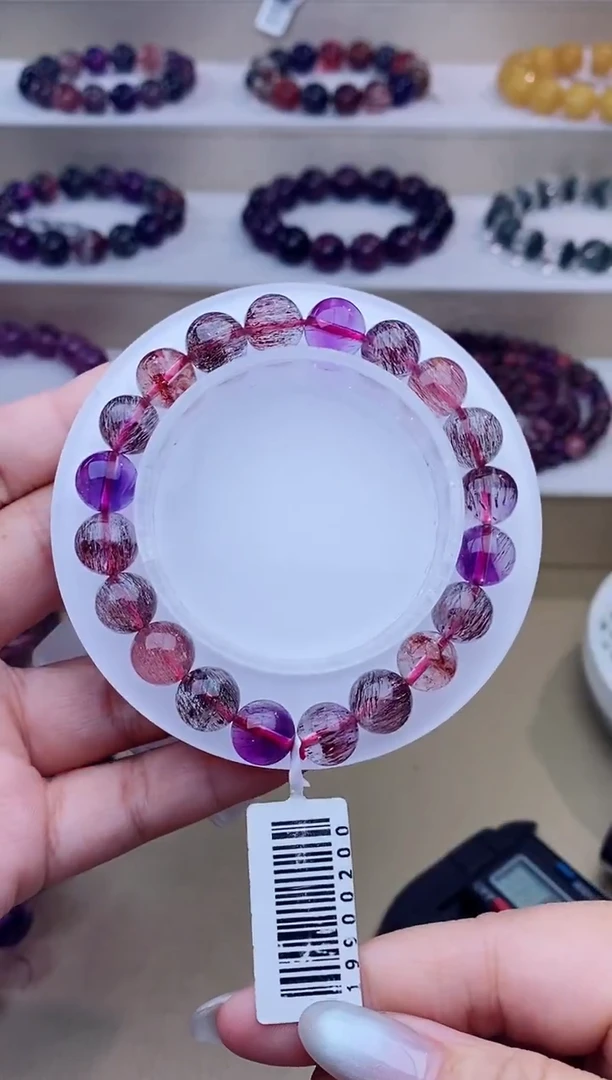 未镶嵌手链水晶黑加仑超七9m+