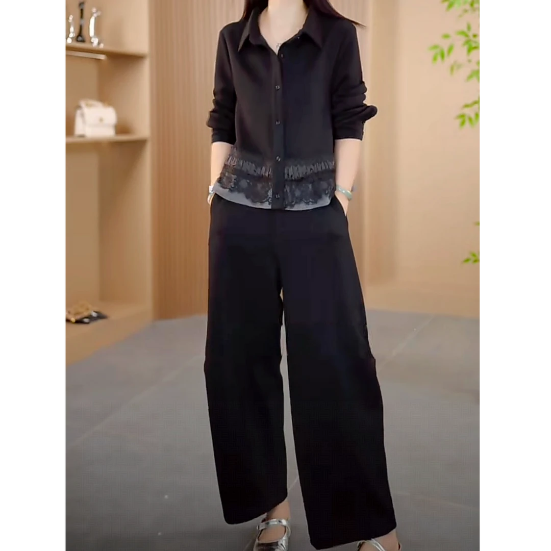 曼俪女装25806秋季新款时尚气质显瘦修身减龄长袖女装真二件套