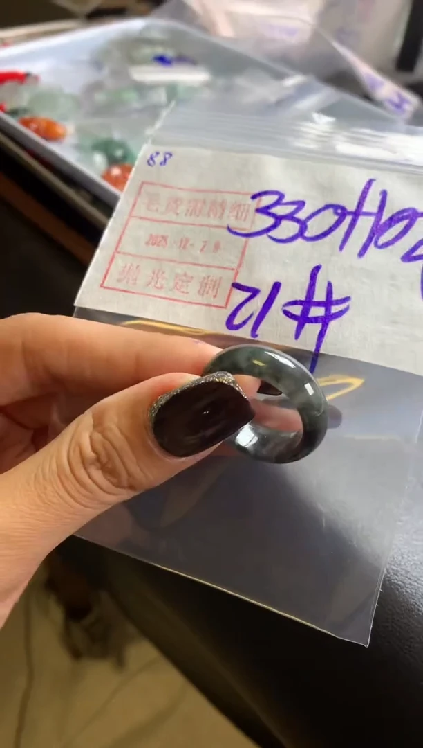 未镶嵌定制翡翠88戒圈21*340元毛货需精抛光发