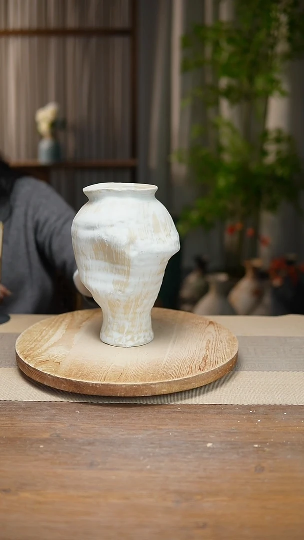 【闪购商品】陶瓷花器陶瓷花瓶手捏瓶003瑕疵