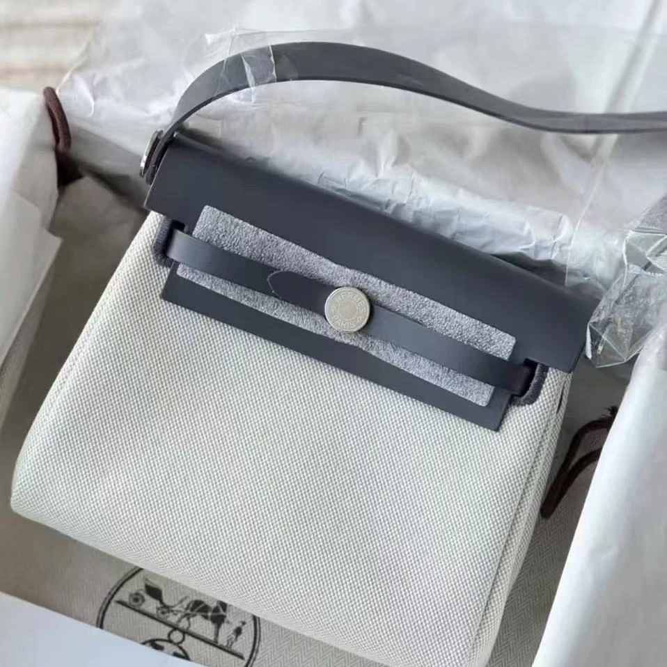 99新 Hermes/爱马仕 Hermes爱马仕安洁利mini herbag雾霾灰