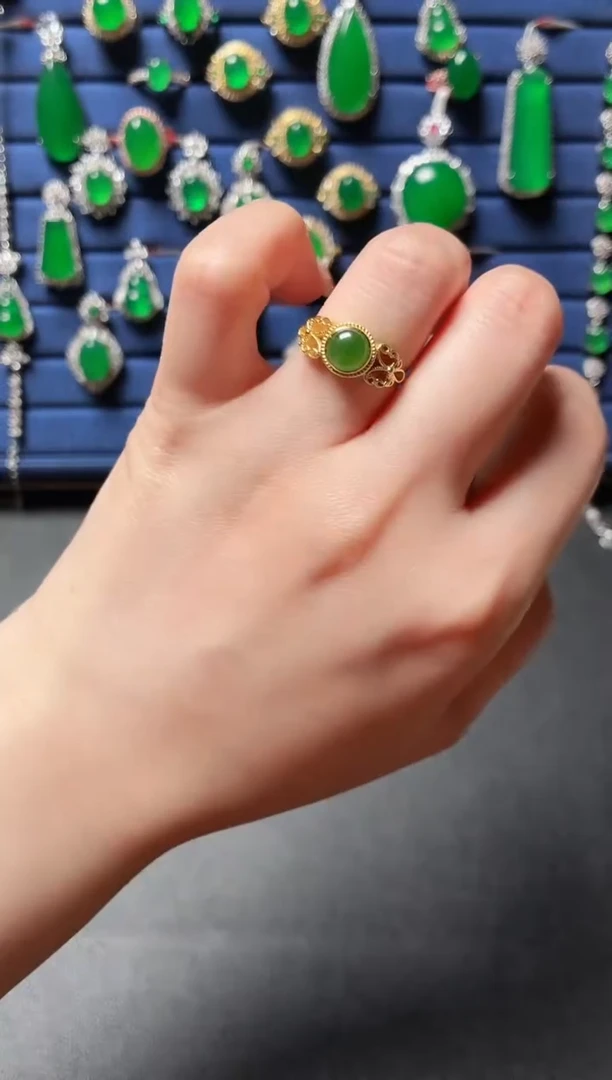 银S925镶嵌和田玉珠宝半成品57