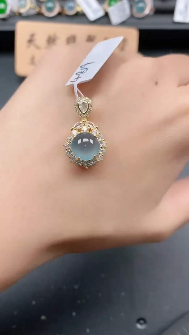 银S925镶嵌戒指翡翠1