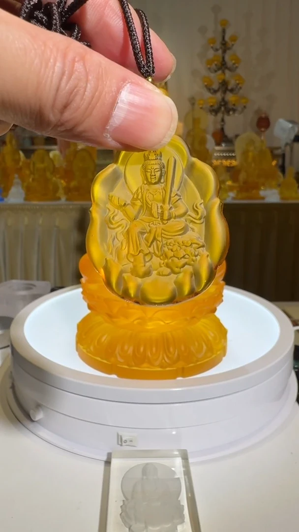 手工艺品琉璃文殊菩萨