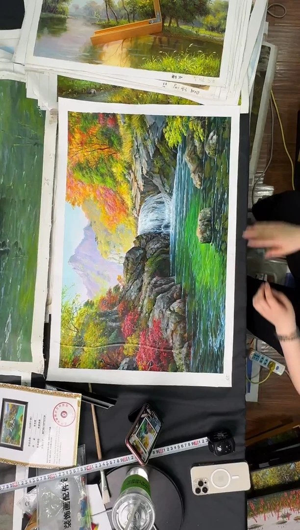 油画【原创·保真·带证书】朝鲜画家纯手绘油画--顺丰包邮--
