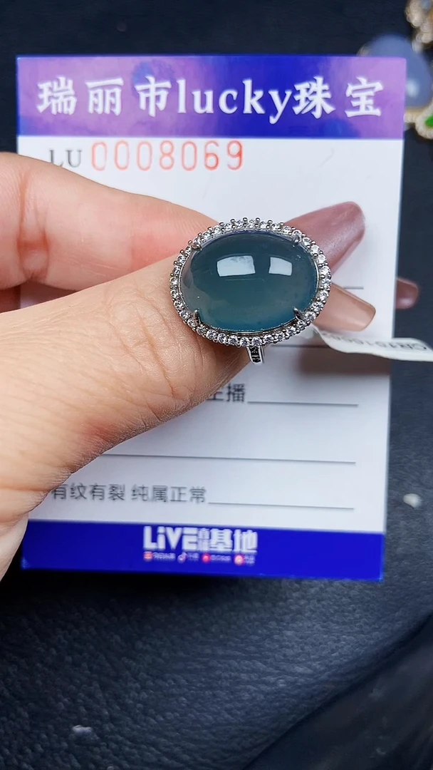 颈饰银S925镶嵌翡翠8069