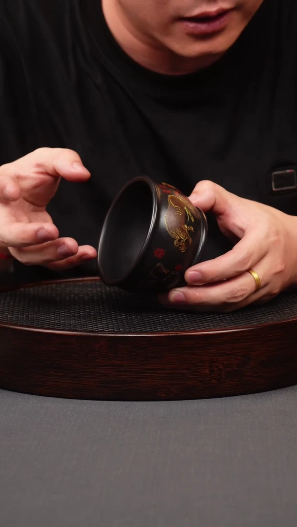 茶壶紫砂石黄五牛主人杯