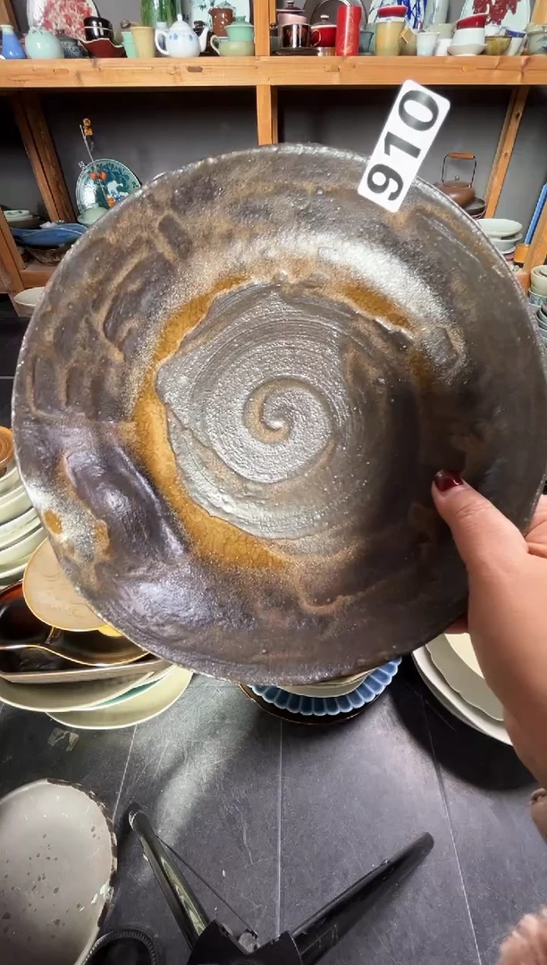 瓷片需****裤910黑陶异型盘