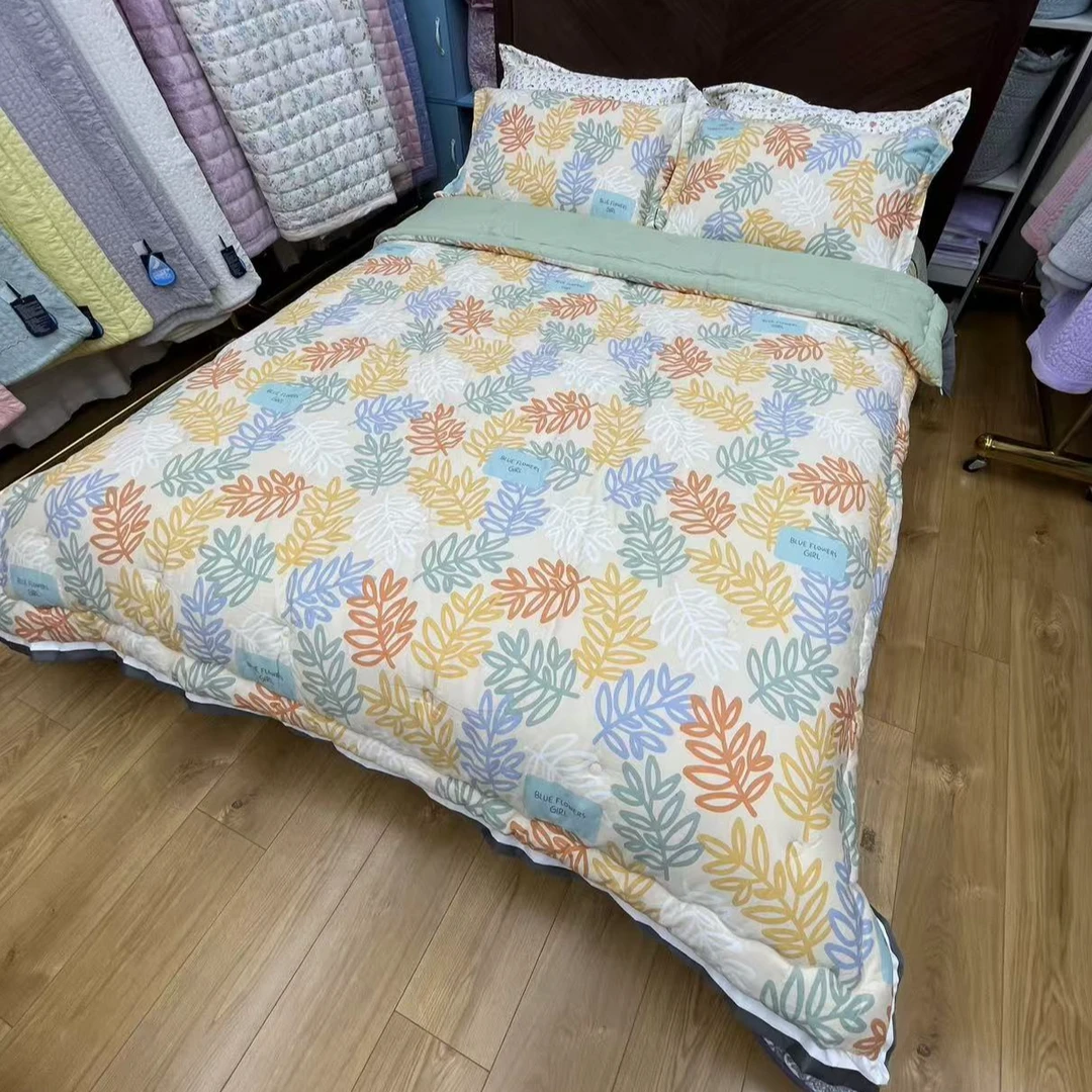 【四件套】双12特价2024年冬季小清新田园风水洗棉5.5斤夹棉机洗