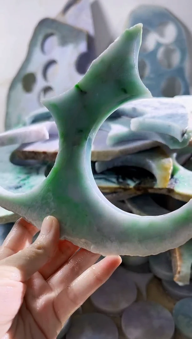 翡翠裸石缅甸翡翠A货柠6968