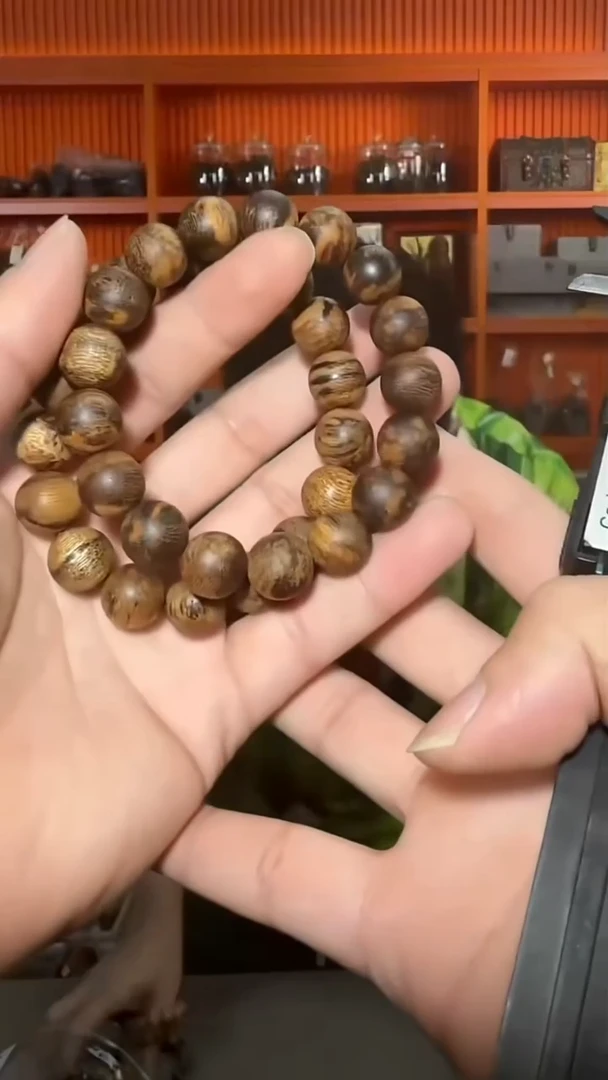 沉香手串143号单圈虎斑多样性发一