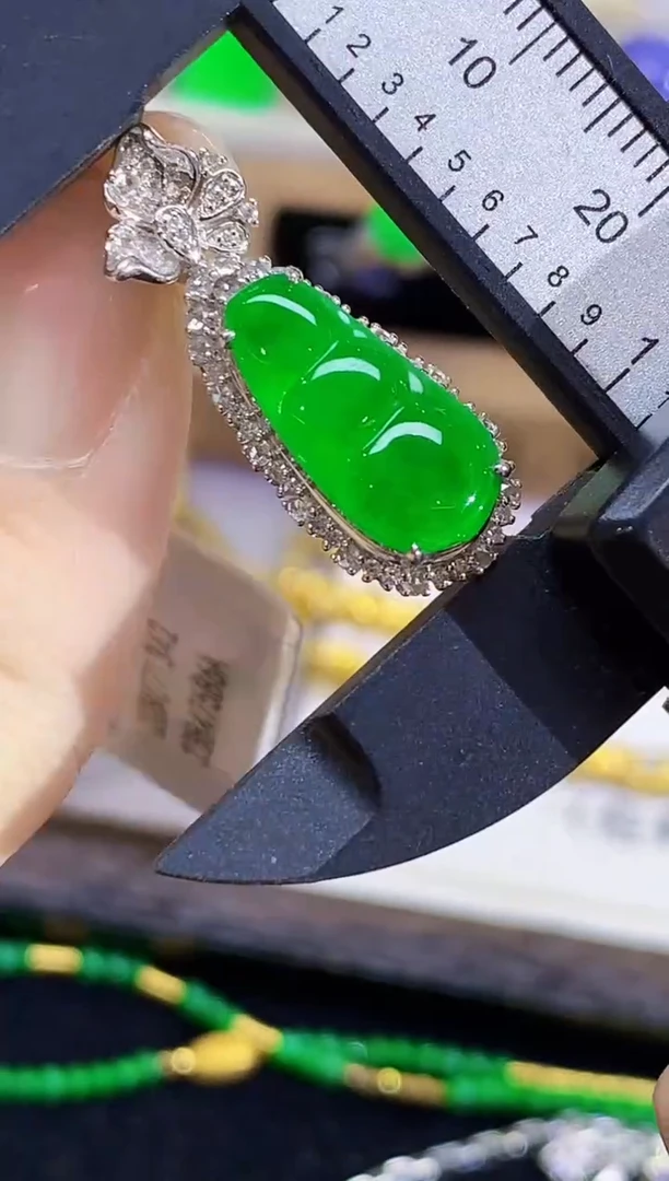 吊坠(不含链)18K金镶嵌翡翠SY多样性发其一