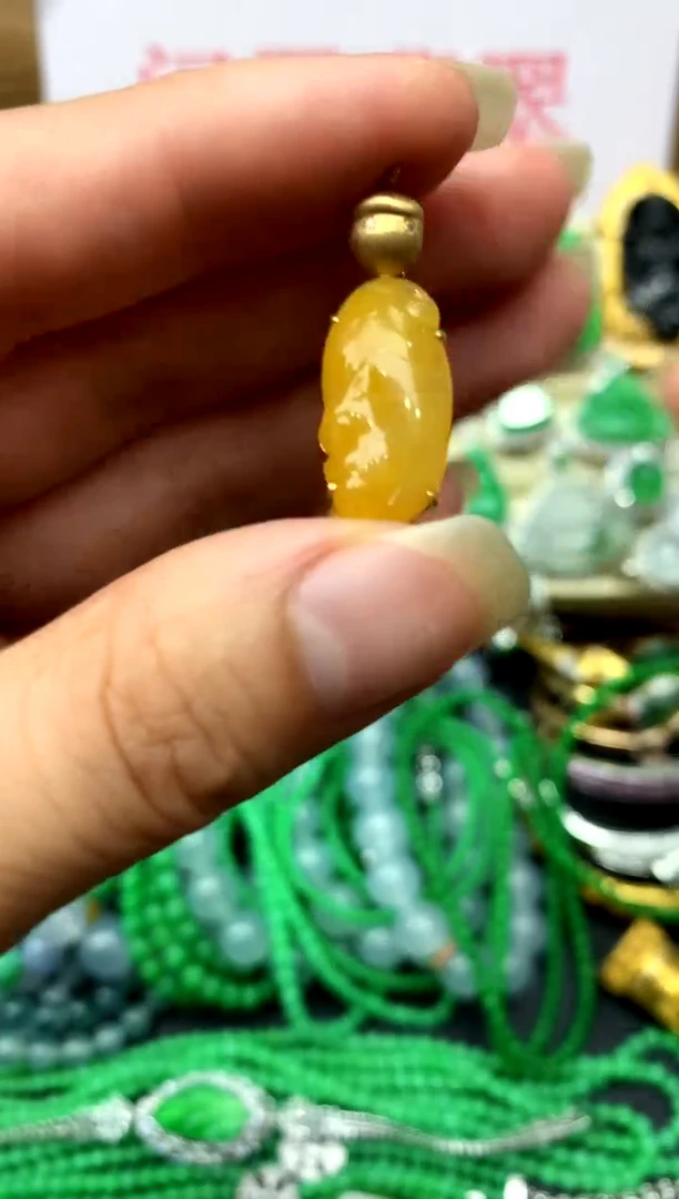 翡翠18K金镶嵌颈饰159-中国好珍宝