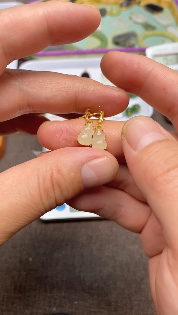 【闪购商品】和田玉耳饰银S925镶嵌随机发货拍一发一