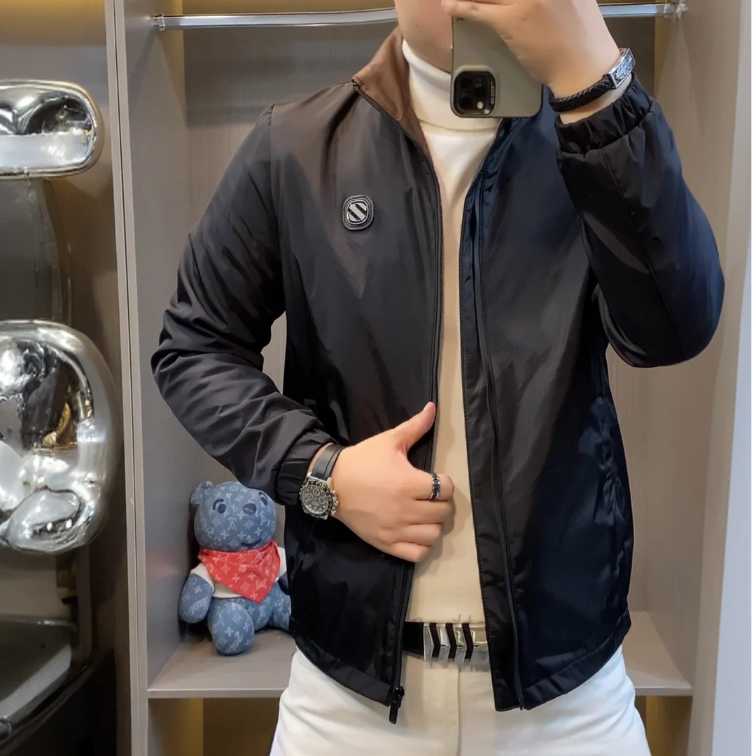 2025薄棉棒球领春季夹克免烫二棉上衣春秋立领秋季拉链修身男款