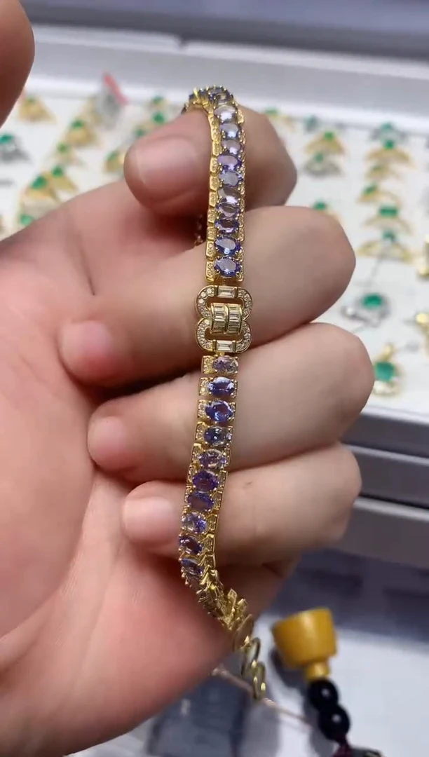 【闪购商品】坦桑石手链银S925镶嵌........