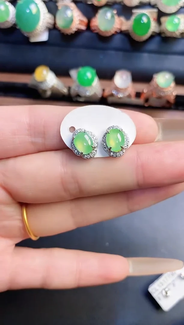 银S925镶嵌戒指翡翠天然