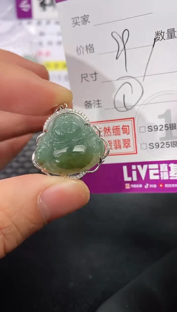 颈饰银S925镶嵌翡翠漫*99